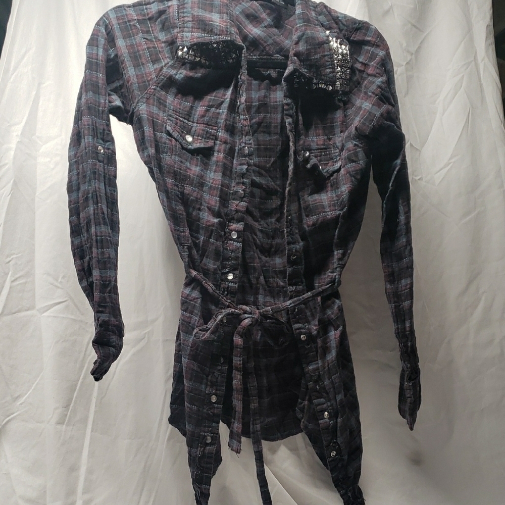 Daytrip Plaid Shirt with Sequins